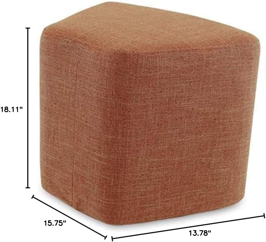 SBTXHJWCGLD Footstool Creative Living Room Stool Solid Wood 4 Legs Shoe Stool Breathable Removable Linen Cover L35xW46xH40cm (Color : Blue)