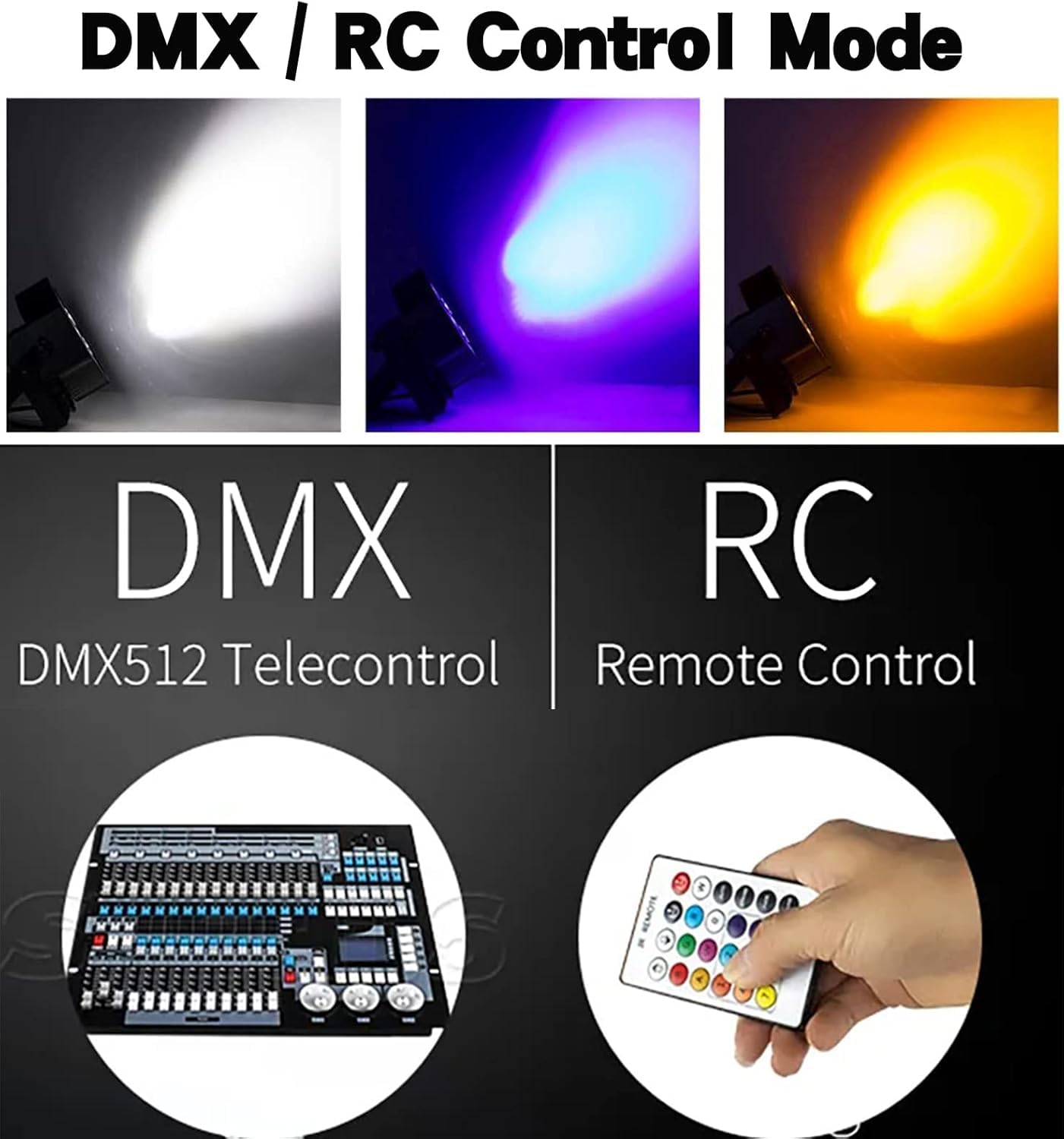 SHEHDS Par Can Lights LED 7x18W RGBWAP 6in1 Wash Stage Lights Fernbedienung und DMX512-Steuerung Uplights Sound Activated Auto Run Flat Par DJ Lights für Weihnachten, Hochzeit, Party, Disco - 2er-Pack