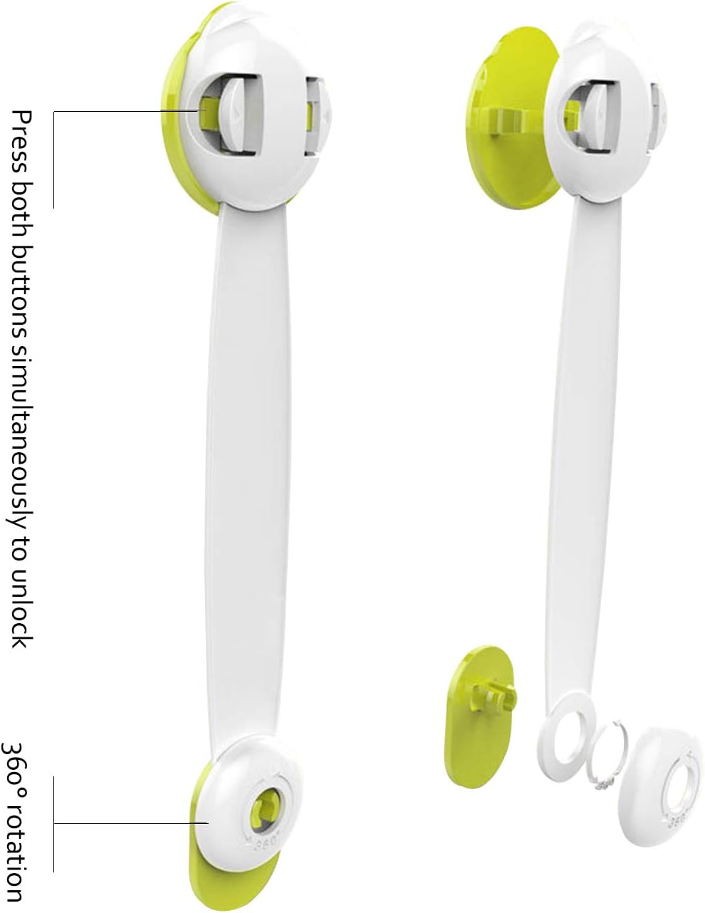 Child Proof Safety Cupboard Door Strap Locks Baby Proofing Cabinet Lock with 3M Adhesives Adjustable Strap. 5 Pack
