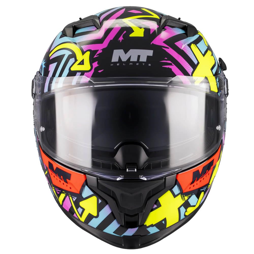 MT Helmets Braker SV Designed Crazy Teddy Azul 2026 - Casco de Moto Integral con Visor Solar, para Hombre y Mujer, Homologado ECE 22.06