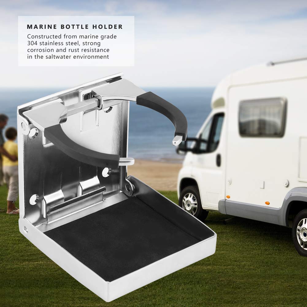 Portabottiglie Auto Universale Con Fissaggio Flessibile – In Pelle PU, Max 100 Mm, Per Auto, Camper, Barca, Porta Oggetti Laterale - 4