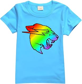 Mr-Beasts Casual Wear Boys and Girls Summer Wear Printed T-Shirt Mr-Beasts Cute Kids Short Sleeve