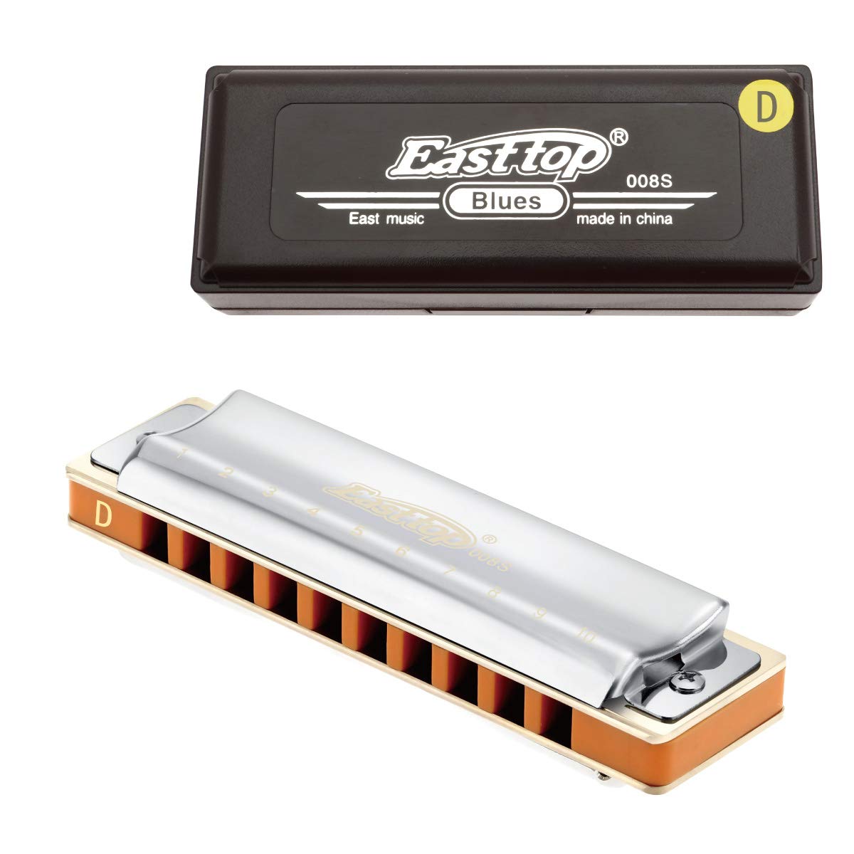 East top Harmonica Blues Harmonica diatonique en si bémol 10 trous avec couverture blanche T008L pour adultes, joueurs professionnels et étudiants East top Harmonica Blues Harmonica diatonique en si bémol 10 trous avec couverture blanche T008L pour adultes, joueurs professionnels et étudiants