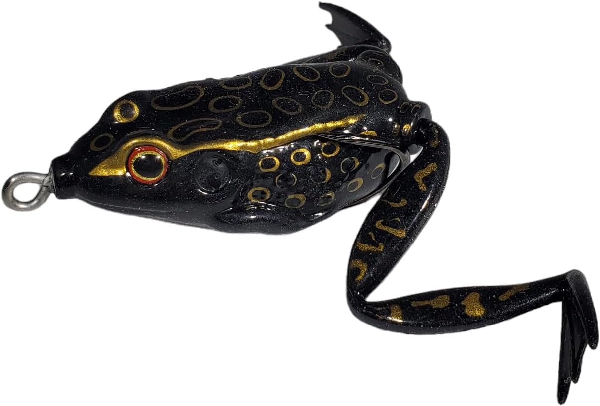 Pad Rattler Hollow Body Frog | Solid Leg | 5 Realistic Swimming Frogs 2.5" | Fishing Frogs | Frog Lures for bass | Topwater Fishing Lures | Frog Lures | Snakehead Frog Lures | Weedless Hooks.