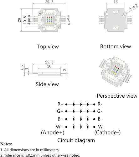 Miniatura 4 de Chip LED de alta potencia 12W RGBW emisor de luz súper brillante COB módulo lámpara de repuesto de componentes de cuentas Iluminación de bricolaje