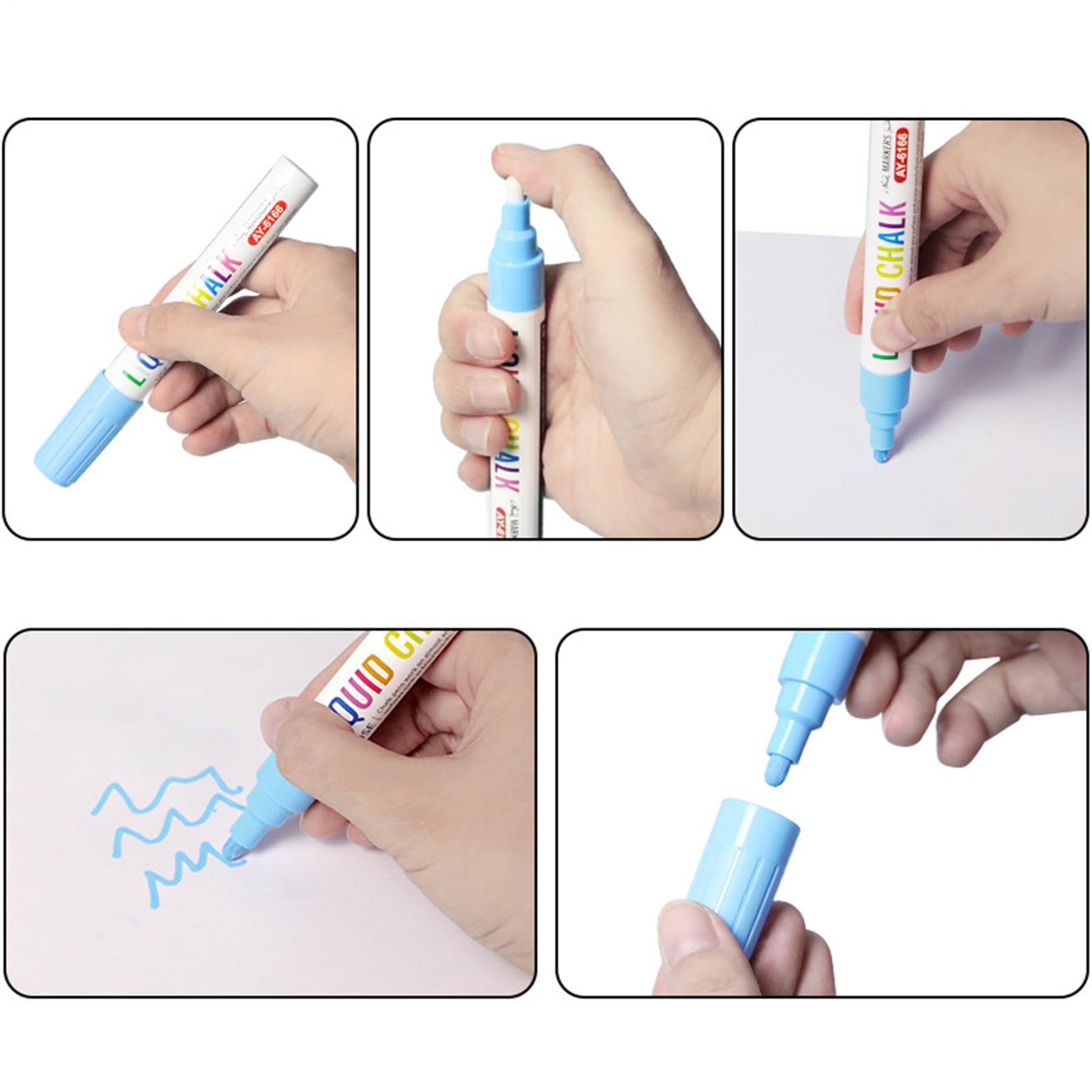 Rotuladores de pizarra 6 Mm Puntas Reversibles Rotuladores De Escritura | Tiza Líquida Escritura Para Hogar, Escuela, Oficina, Reuniones, Conferencias Y Pizarras Blancas Y Negras