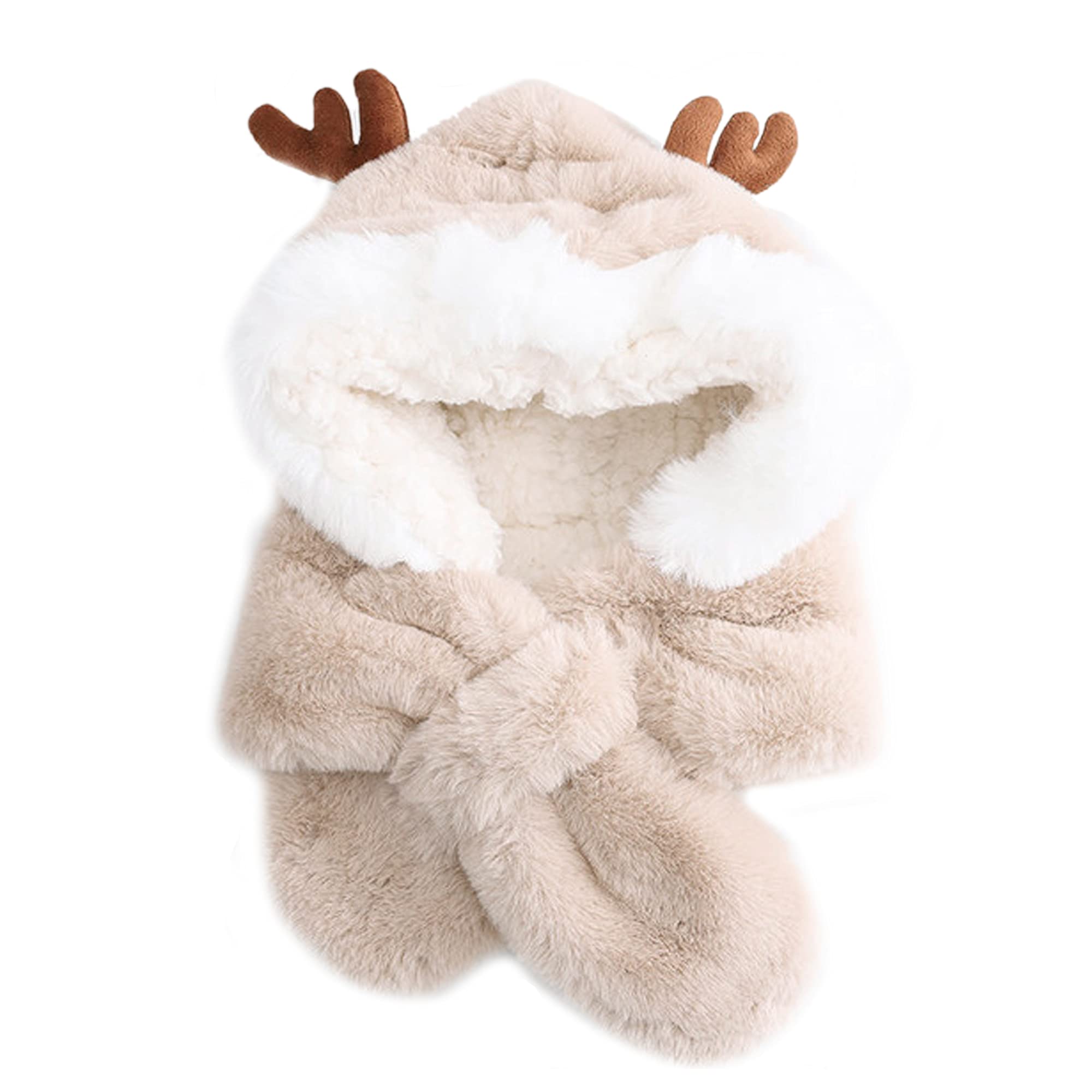 Millya Kids 2 in 1 Winter Knitted Hat and Circle Scarf Set Warm Beanie Hat Fleece Lined Skull Cap Thermal Neckercheif,2-10 Years Old