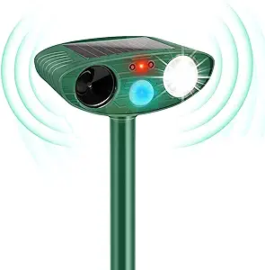 2024 Solar Ultrasonic in Repellent Defender Rat, Squirrel, Deer, Raccoon, Skunk, Rabbit, Mole, Dog, Cat, Waterproof with Motion Detector