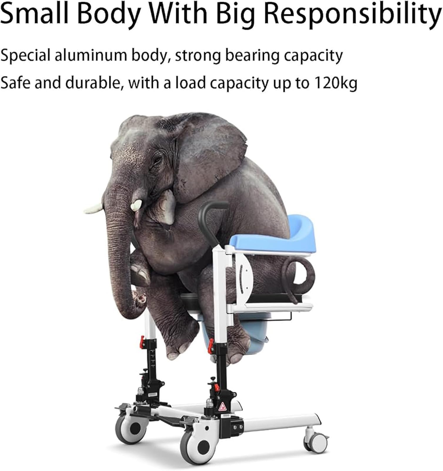 JingNian Silla De Traslado con GrúA para Pacientes En Casa, Silla De Traslado para Personas Mayores, Silla De Ducha, Inodoro De Cabecera, Ajuste De Altura