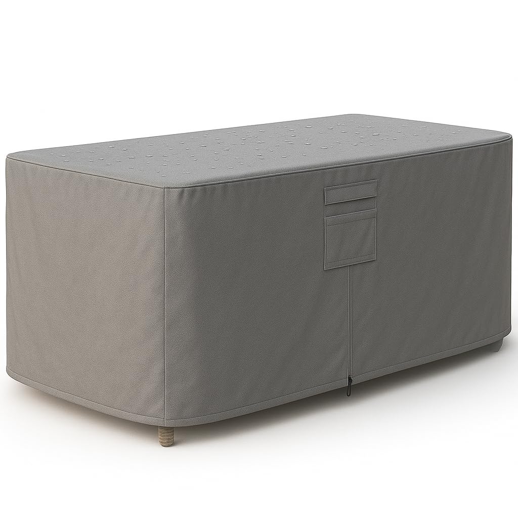 HBCOLLECTION® Housse Haute résistance 500D pour table salon de jardin Gris (270x200 H85cm)