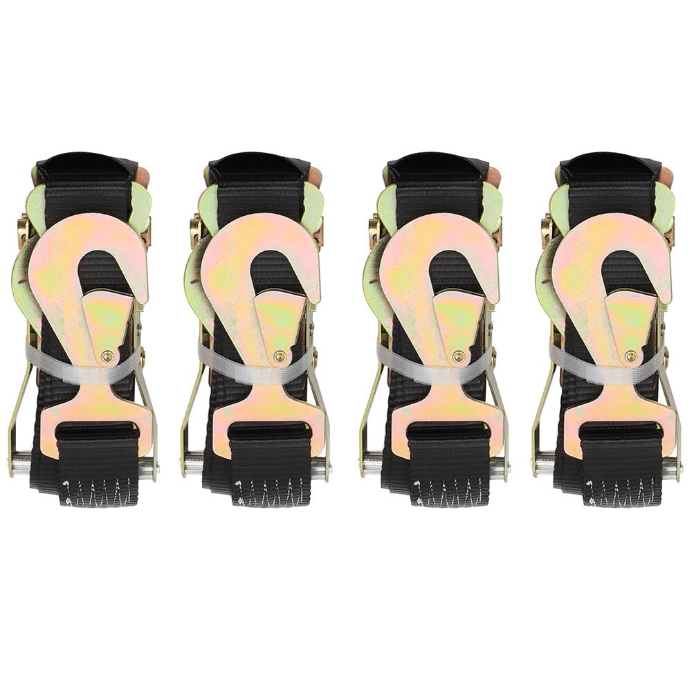 ANPART High Performance Black Axle Straps Car Hauler Trailer Auto Tie Down Ratchet Straps Tow Kit