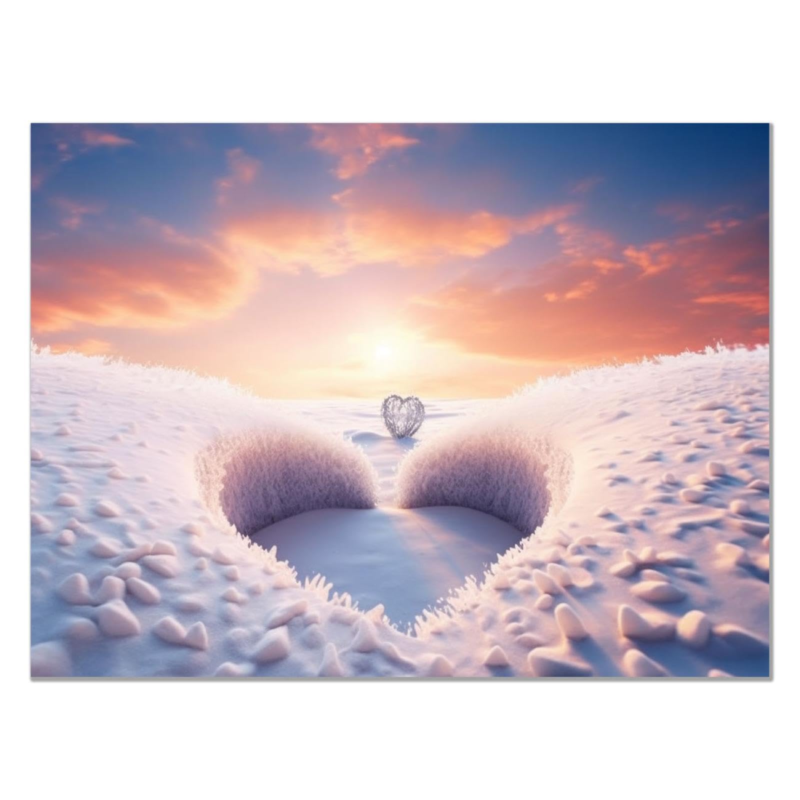 JOSUE Winter Landscape Snow Forest Modern Wall Decoration Painting, Snow Covered Trees Gold,orange Pictures Home Wall Decorations For Bedroom Living Room Paintings Canvas -30x40cm Unframed