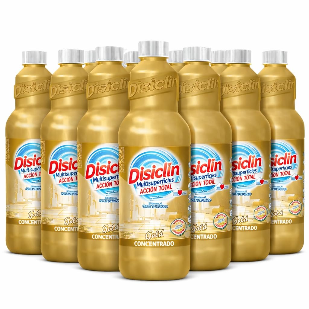 Disclin Gold Fregasuelos Pack 12 unidades 1 Litro Aroma GOLD Rasmacor