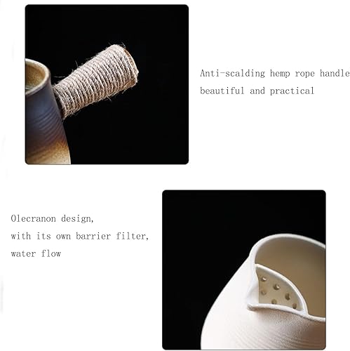 Miniatura 3 de Tetera de cerámica para parrilla de carbón, estufa de arcilla de 17.6 onzas16.9 fl oz, tetera hirviendo, multiusos, parrilla de carbón al aire