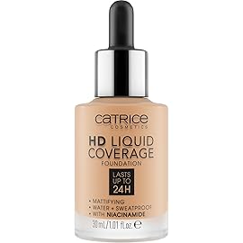 Catrice | HD Liquid Coverage Foundation | Flawless, High Coverage | Vegan & Cruelty Free (042 | Sandy Rose)