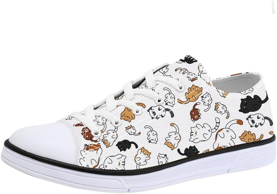 FIRST DANCE Women's 2019 Spring Animal Print Cat Sneakers, Ladies Low Top Cute Dog Print Shoes - Image 2