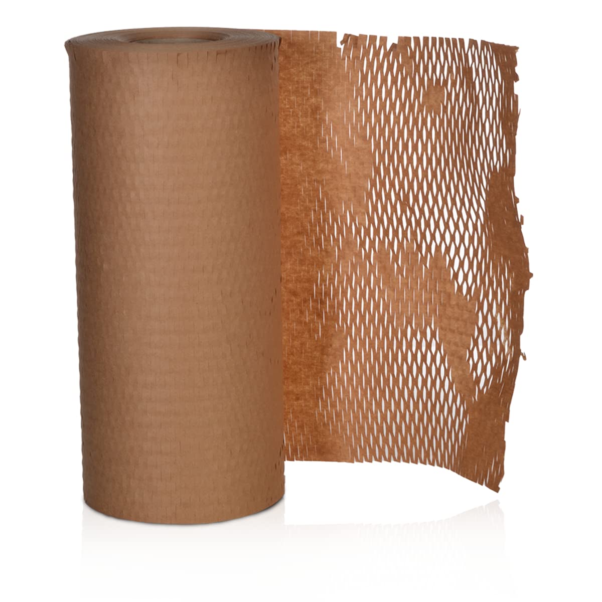 Papier do pakowania o strukturze plastra miodu, 50 cm x 250 m (125 m²), materiał opakowaniowy, rolka, materiał wypełniający, rolka papieru typu kraft, do przeprowadzki, pakowania wysyłek, prezenty, papier do recyklingu o strukturze plastra miodu