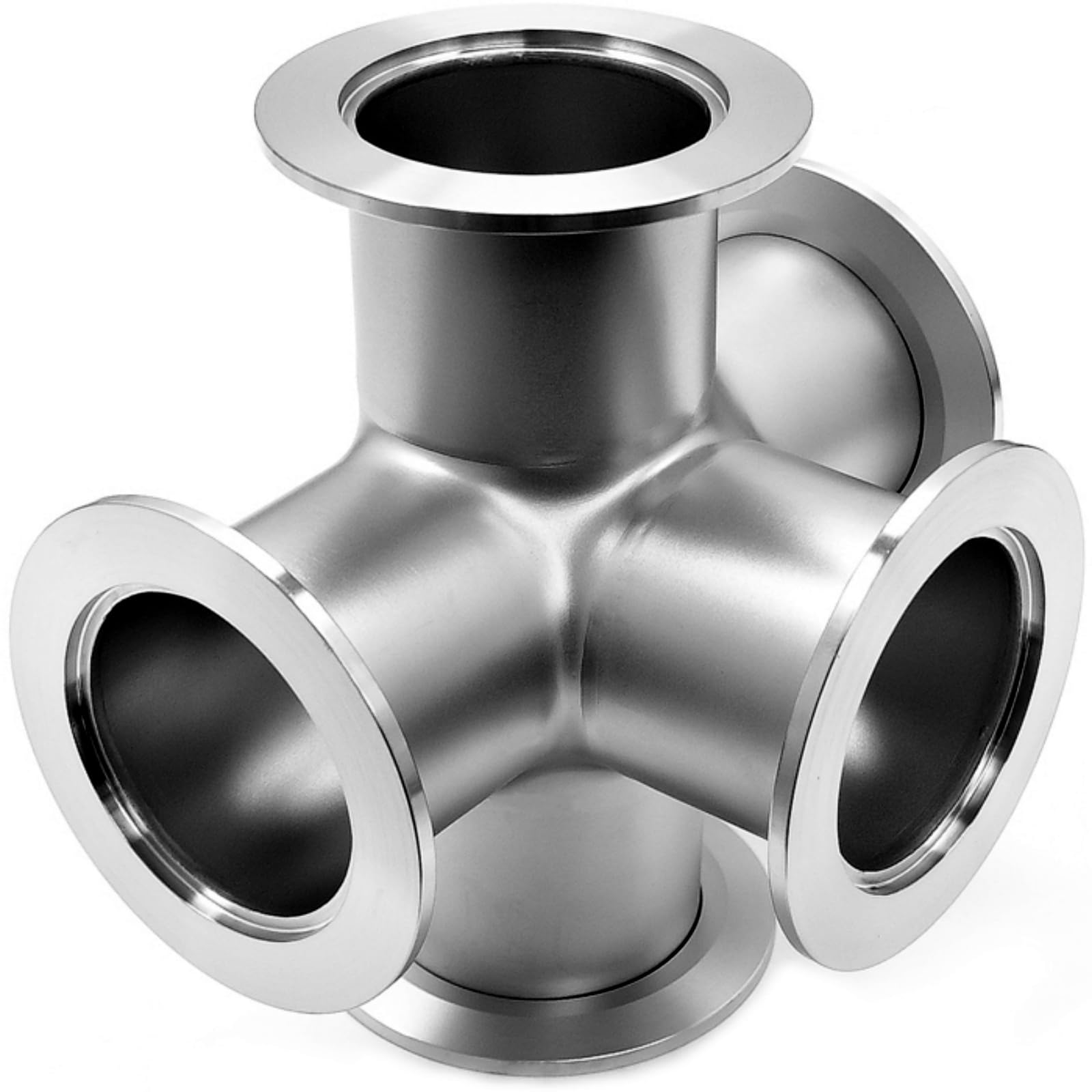 Accesorios de vacío cruzados de 5 vías, brida ISO-KF NW-40, adaptador de acero inoxidable 304 para bombas y sistemas de vacío, conexión duradera y fiable