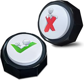 Easy to Use Judge Right or Wrong Talking Buttons, Yes NO Button (2 Pack)
