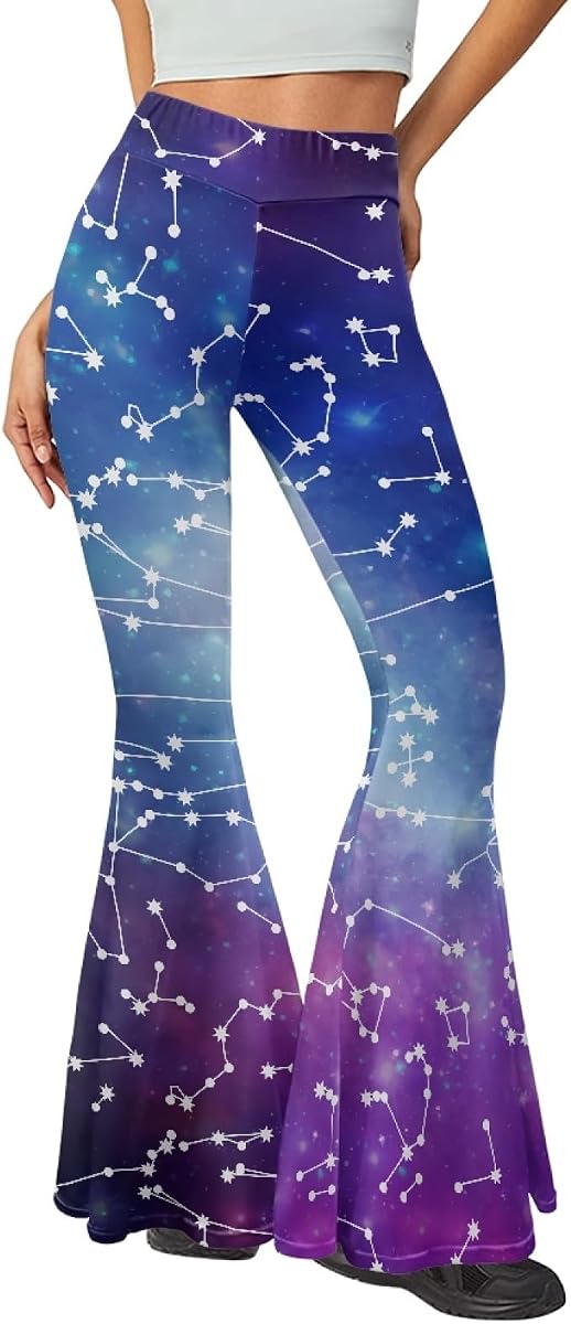Forchrinse Music Piano Flared Pants for Women Wide Leg Pants Stretchy Yoga Leggings Bootcut Causal Pazallo Pants,XS-2XL