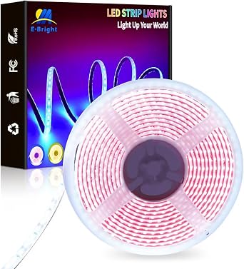 YM E-Bright White Led Strip Lights, 5M16.4Ft 600LEDs Waterproof IP68 Flexible Light Strip for Home Kitchen Cabinet Car Mall Party Decoration Stage Music Led Tape Light,12V No Power Adapter