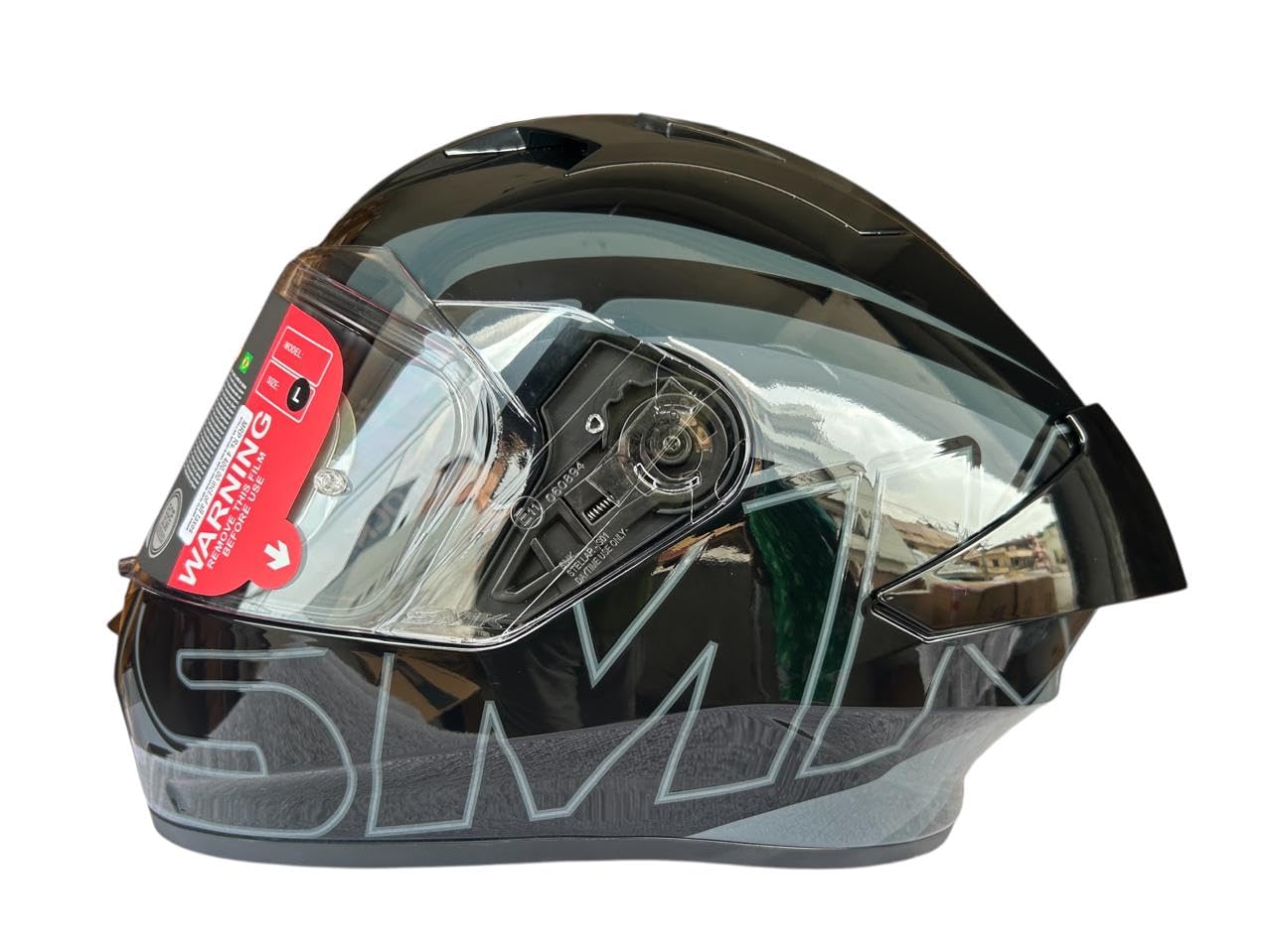 SMK Stellar Sports Full Face Helmet, Glossy Black Grey, GL 262 (620 MM  (XXL)) : Amazon.in: Car & Motorbike