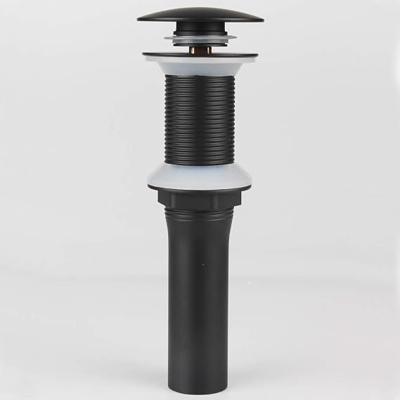 Bathroom Lavatory Vanity Detachable Basket Vessel Sink Drain, Pop Up Drain Stopper Without Overflow, Black