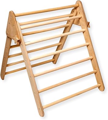 Montessori Wooden Climbing Triangle for Kids | Foldable Indoor Climbing Frame for Children & Toddlers | Wooden Playground Equipment Large