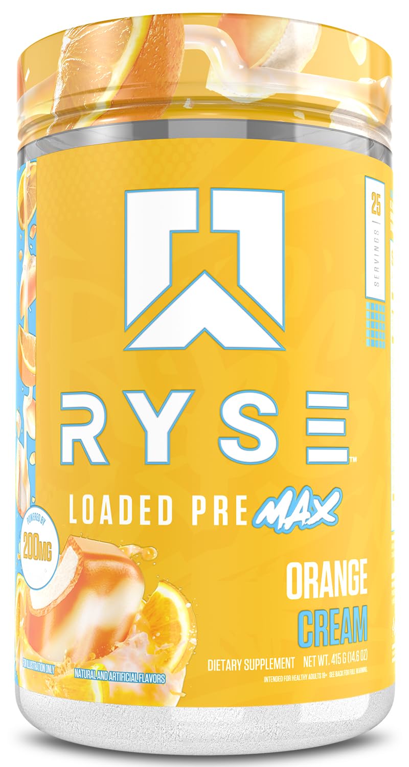 Amazon.com: Ryse Loaded Pre Max Pre Workout Powder - Orange Cream