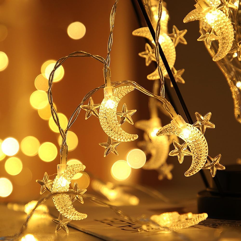 xiao String Lights Star Fairy Lights with 6M 40 LED USB Decorative Lighting for Anywhere (Moon & Star)