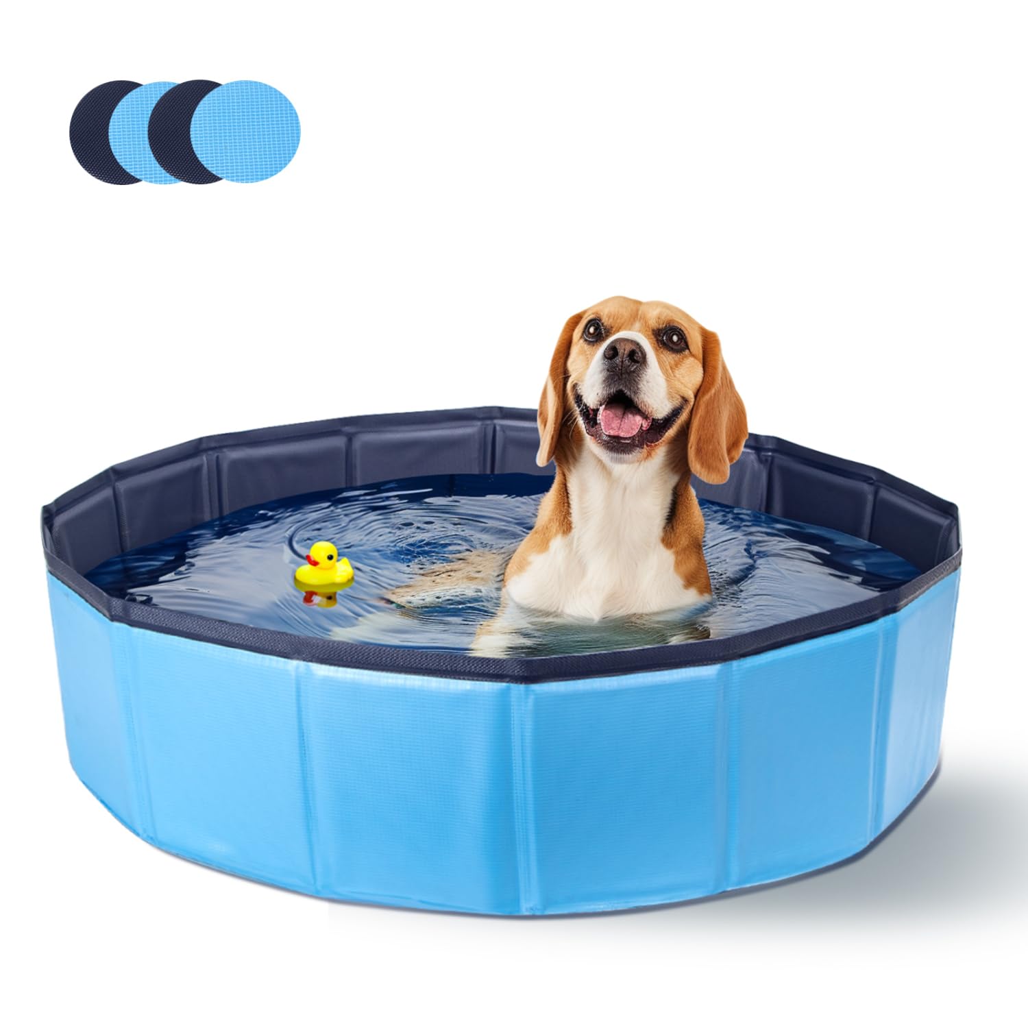 Nobleza Piscina per Cani Grandi e Piccoli, Piscina Pieghevole, Vasca da Bagno Rigida per Cani e Gatti, 120 * 30cm, M, Blu