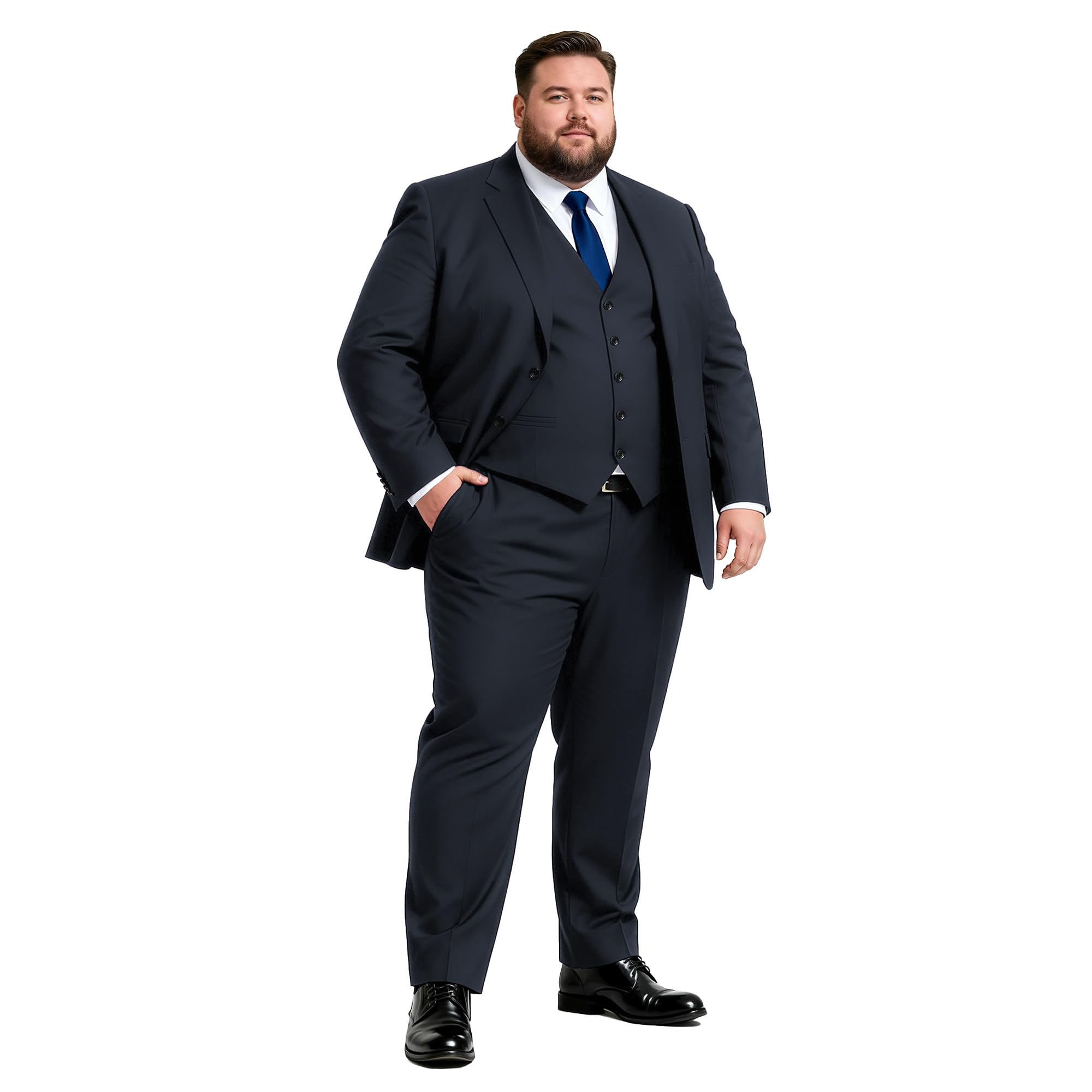 Photo 1 of GATMSTZ 3 Piece Suits for Men Big and Tall Regular Fit Blazer Men Tuxedo Suit Set Classic Fit Jacket Vest Pants (Charcoal,50R)