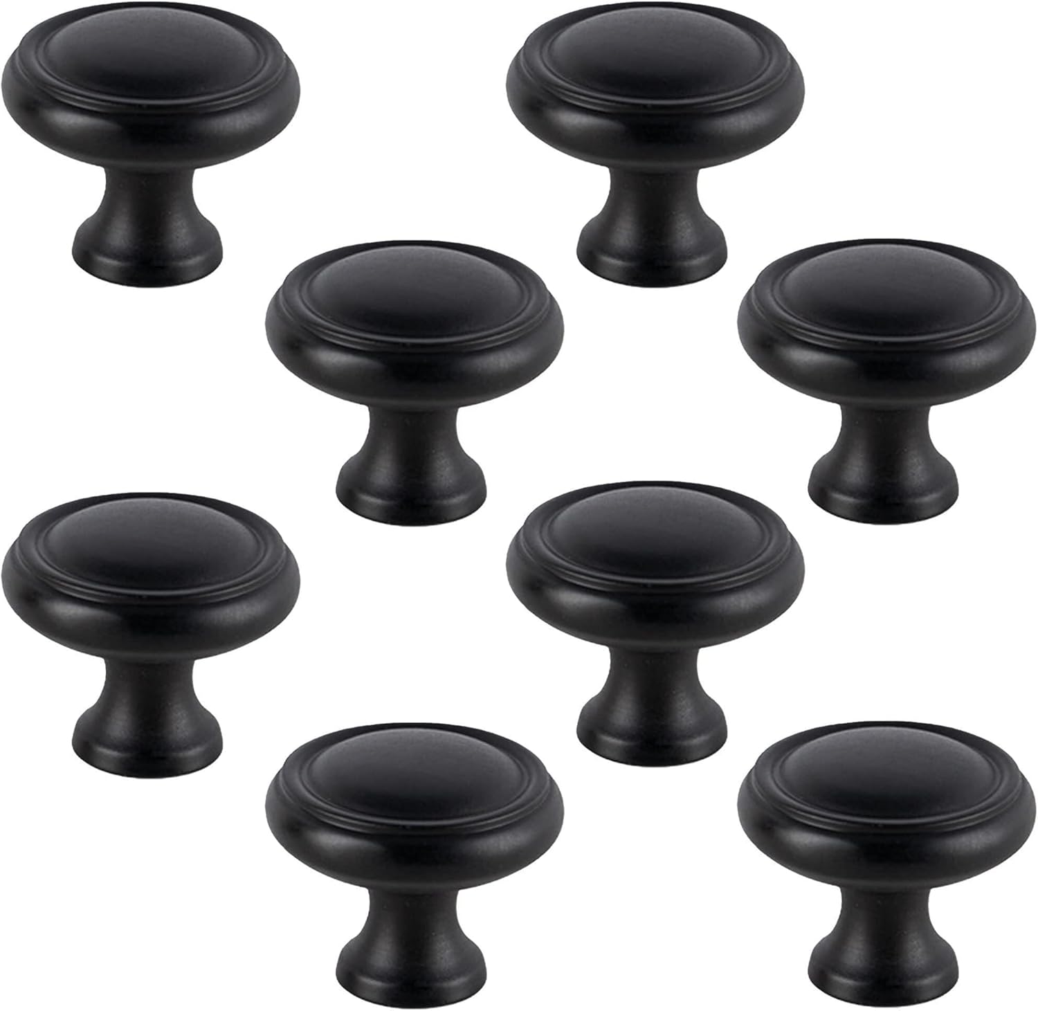 Cabinet Pulls,8 Pack Brushed Brass Drawer Handles,96mm Hole Center Vintage Bar Furniture Hardware Handles with Screws for Kitchen Bedroom Bathroom Dresser and Cupboard(Color:Matte Black,Size:Single ho