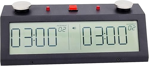 Torneo Profesional TapNset-Pro Reloj de Ajedrez Negro - Caja de Metal