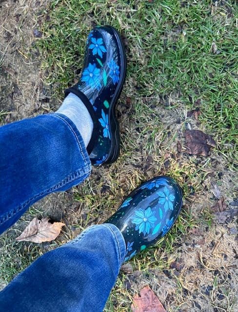 Flat Garden Shoes for Women Waterproof Slip-On Womens Rubber Rain Shoes Gardening Clogs with Comfort Insole - Image 3