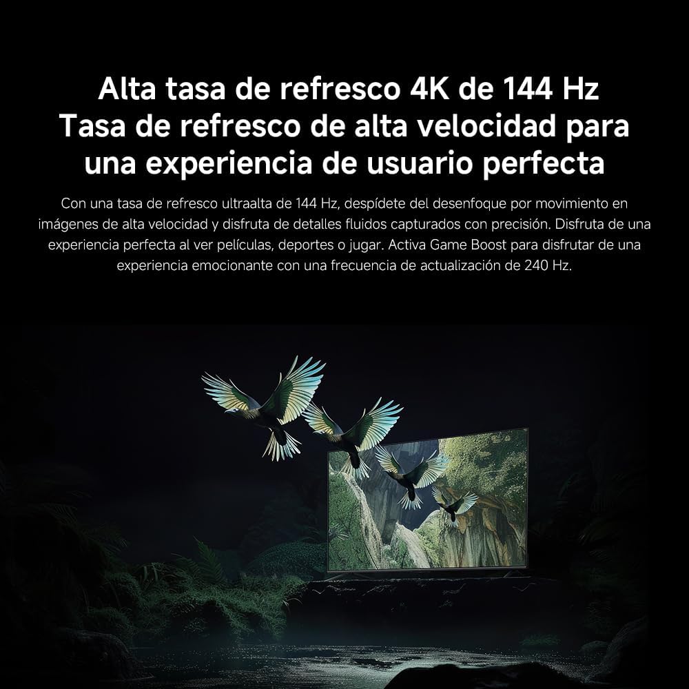 XIAOMI TV S Mini 75″, Diseño sin Bordes, Google TV, QD-Mini LED, 1200 nits de Brillo máximo, Alta tasa de refresco 4K de 144 H,Ultra Fluido para Gaming, Dolby Vision IQ & Dolby Atmos,Google Assistant 7