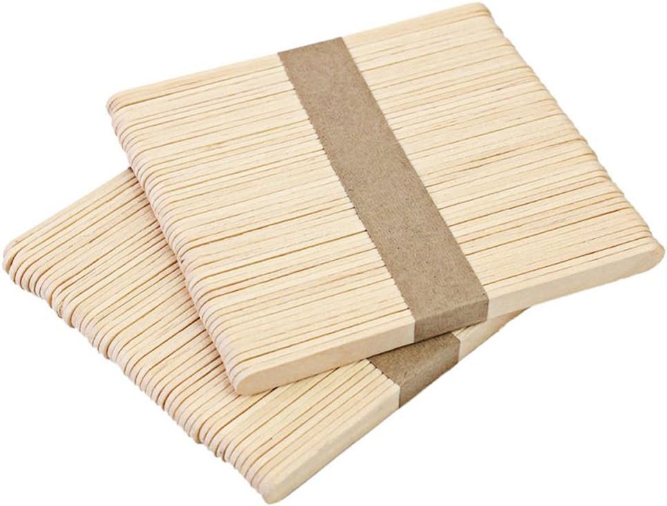 100 Pcs Wooden Lollipop Popsicle Sticks Plant Labels, Diligencer Natural Wooden Ice Cream Sticks Kids Hand Craft Making DIY Ice Cream Popsicle Sticks