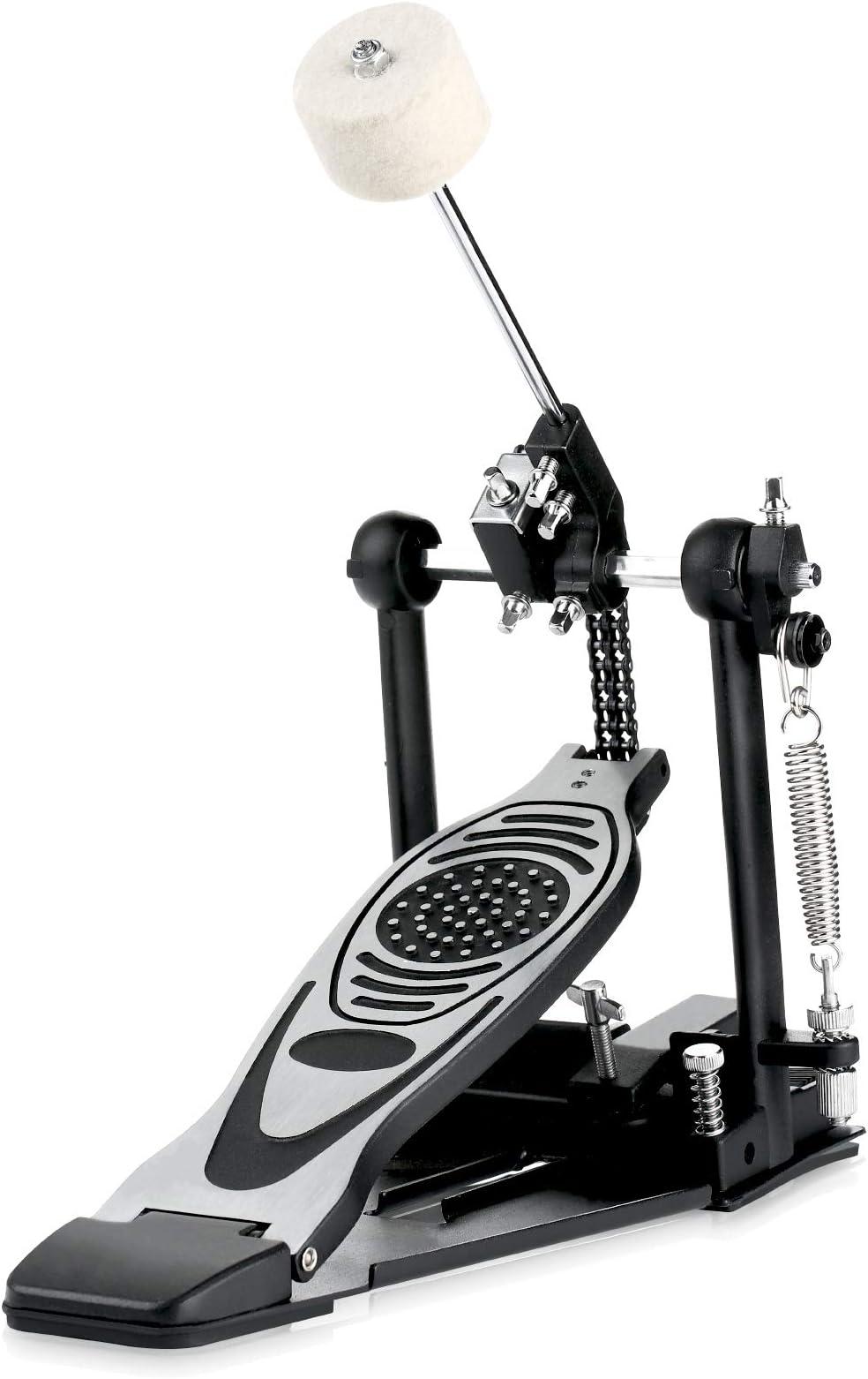 Bass drum pedal,Double Chain Drum Step on Hammer,Single Bass Drum Pedal come with Drum Beater Stick
