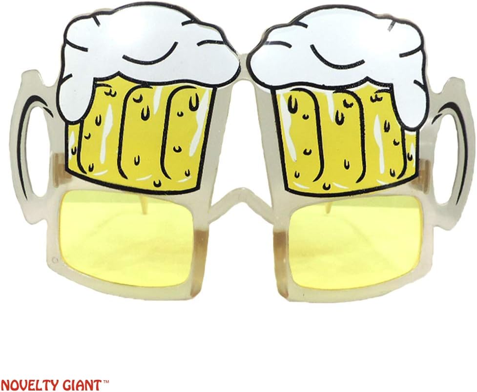 NOVELTY GIANT WWW.NOVELTYGIANT.COM Yellow Beer Stein Goggles Clear Glasses Party Sunglasses
