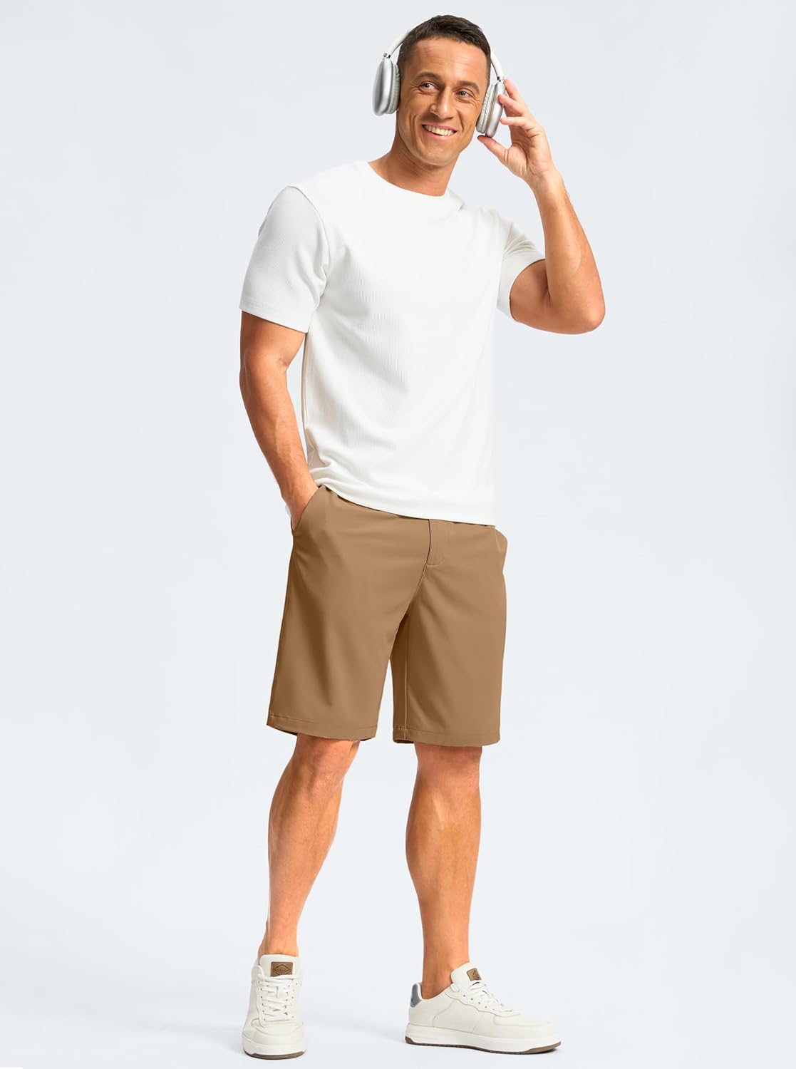G Gradual Men's Casual Shorts 9" Lightweight Golf Shorts for Men Stretch with 3 Pockets Quick Dry Breathable Work Shorts(Dark Khaki,XL) - Image 6