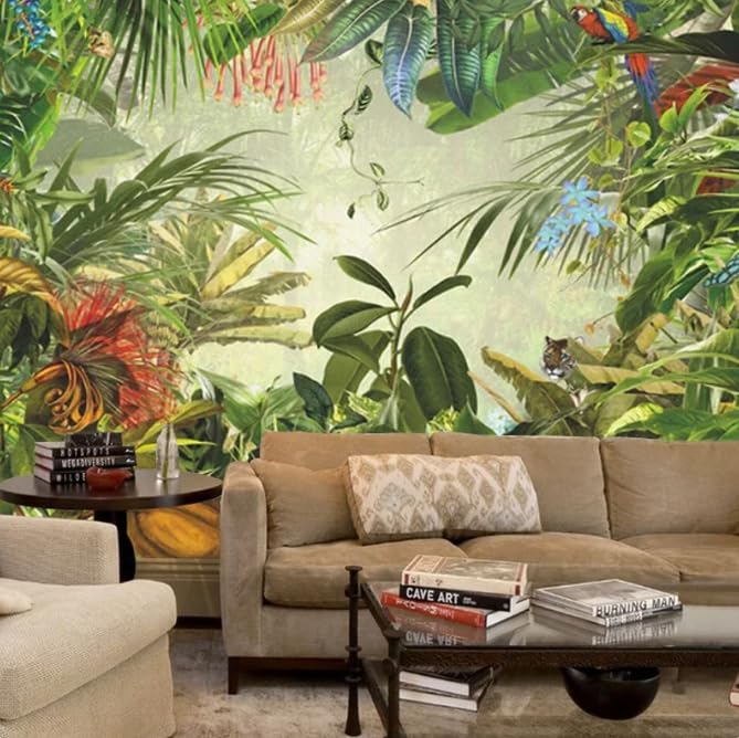 Fresque murale 3D salon de qualité : Décoration tropicale grand format 150x105 cm - 2