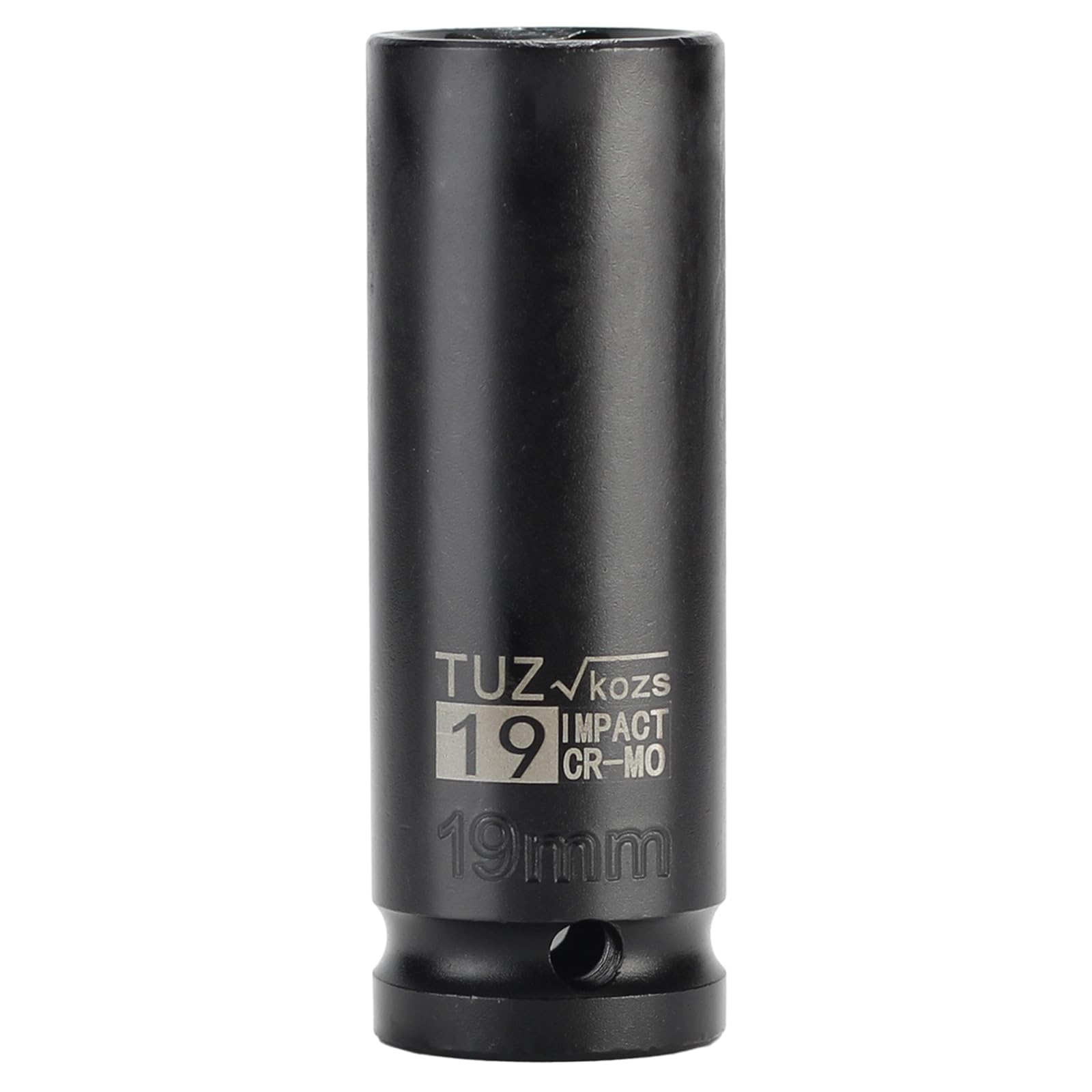 TUZkozs 1/2-Inch Drive 19mm Deep Impact Socket with 6-Point Design, Heat-Treated Chrome Molybdenum Alloy Steel, Metric?Hex Deep Socket