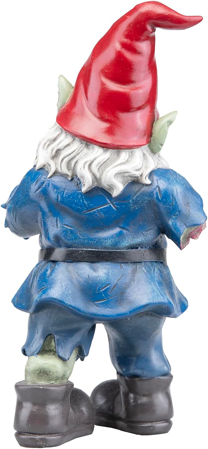 Zombie Gnome Evil Scary Walking Dead Gnome Gnombia Garden Statue, Halloween Decoration - 10 inches