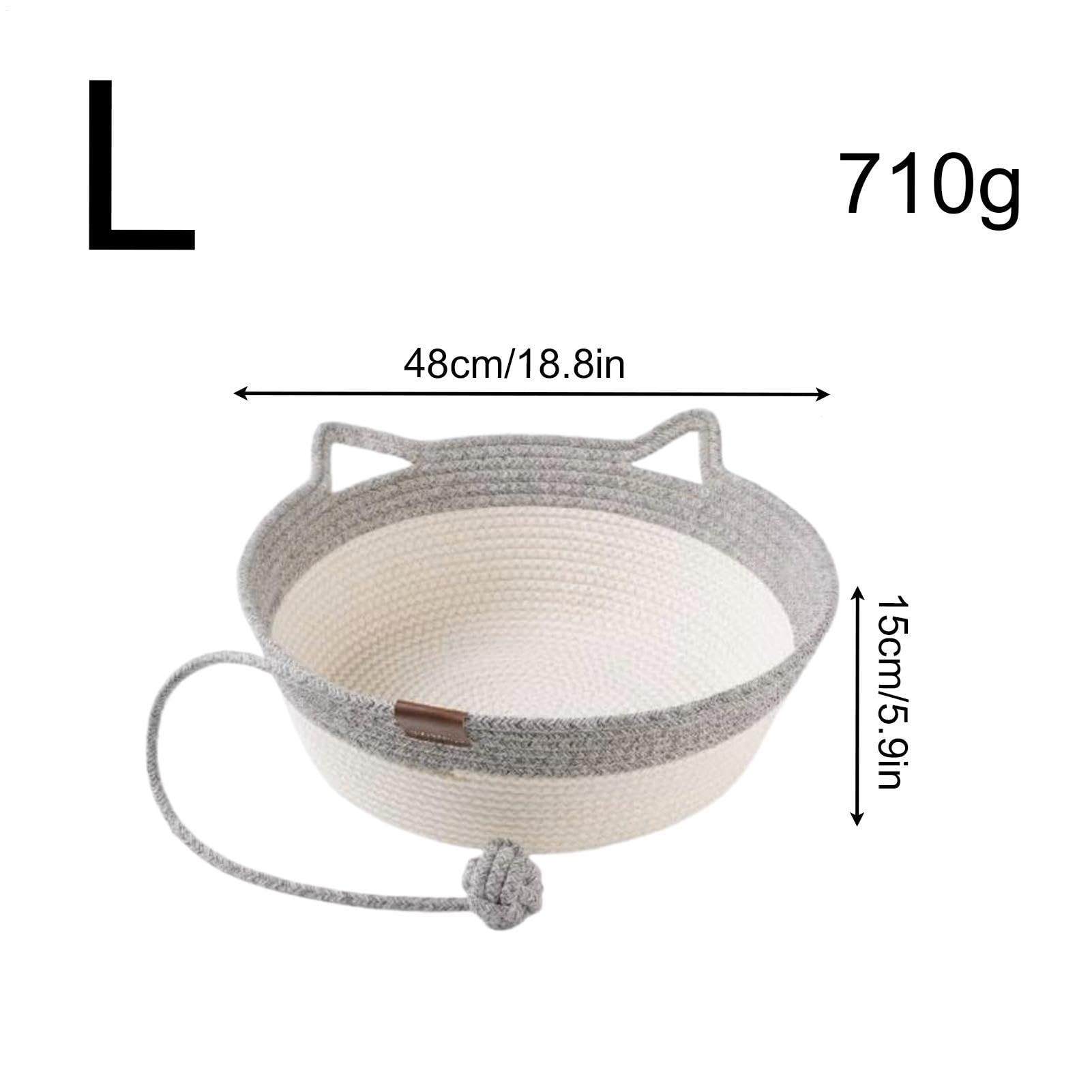 Cuccia Per Gatti Lavabile Morbida Corda Di Cotone Con Pallina Giocattolo | Carina Cuccia Rotonda Piccola Gatto Per Micetto E Cucciolo Arredo Casa Balcone Soggiorno Giardino Cortile Patio Interno