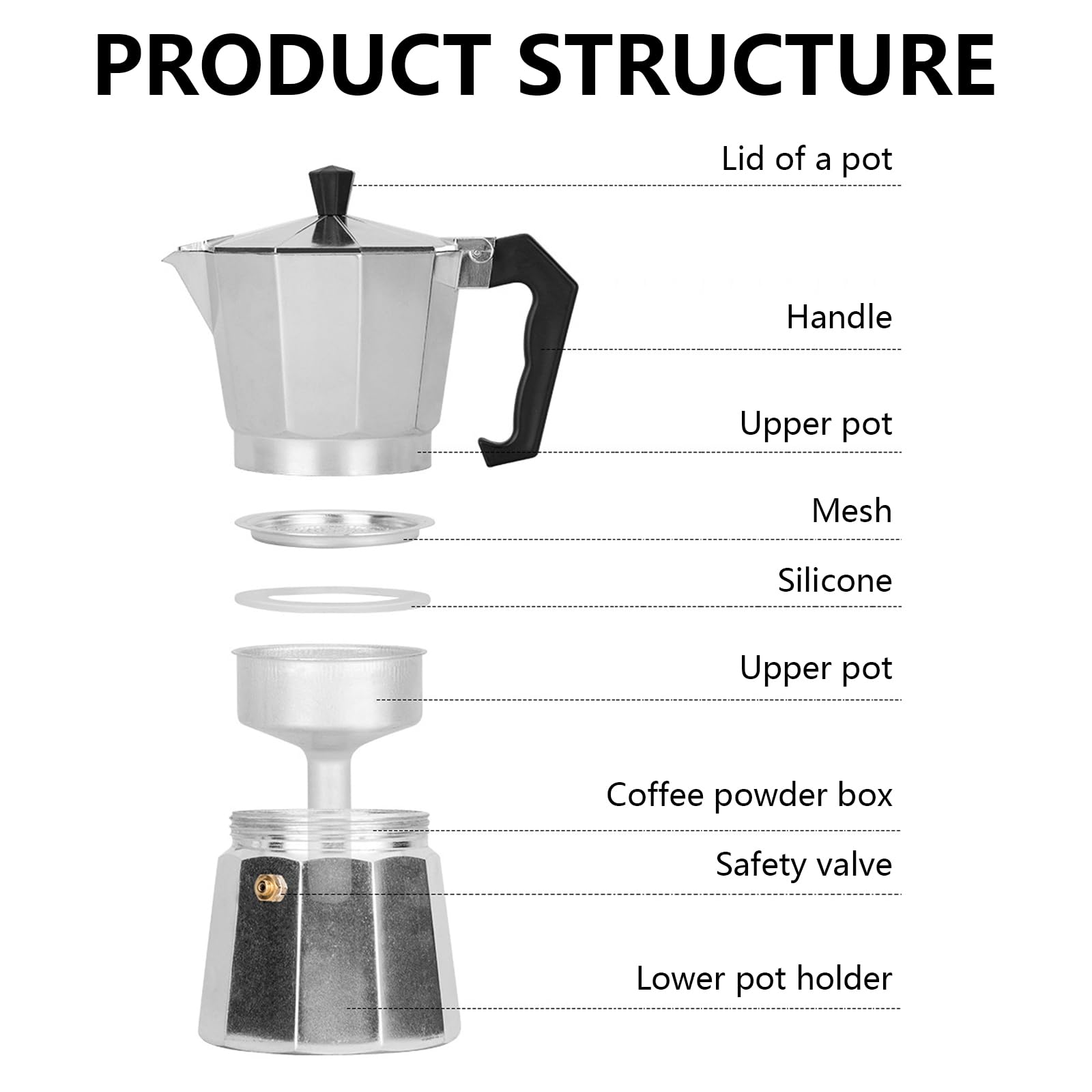 Cafetière Électrique Italienne pour 6 Tasses, 300 ml Cafetière Électrique Italienne d' Expresso avec Mini Plaque Chauffante, Portable Cafetières Moka en Aluminium, Cadeau pour Maison et Voyages
