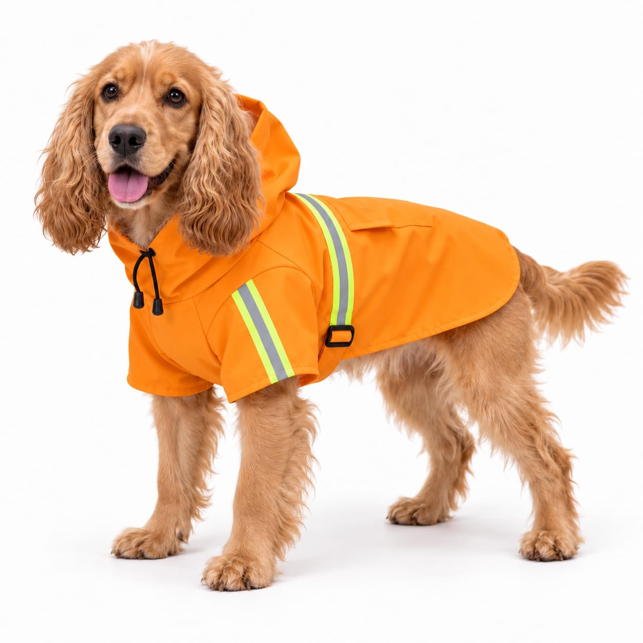 Waterproof Dog Raincoat With Adjustable Hood Reflective Pet Rain Coat