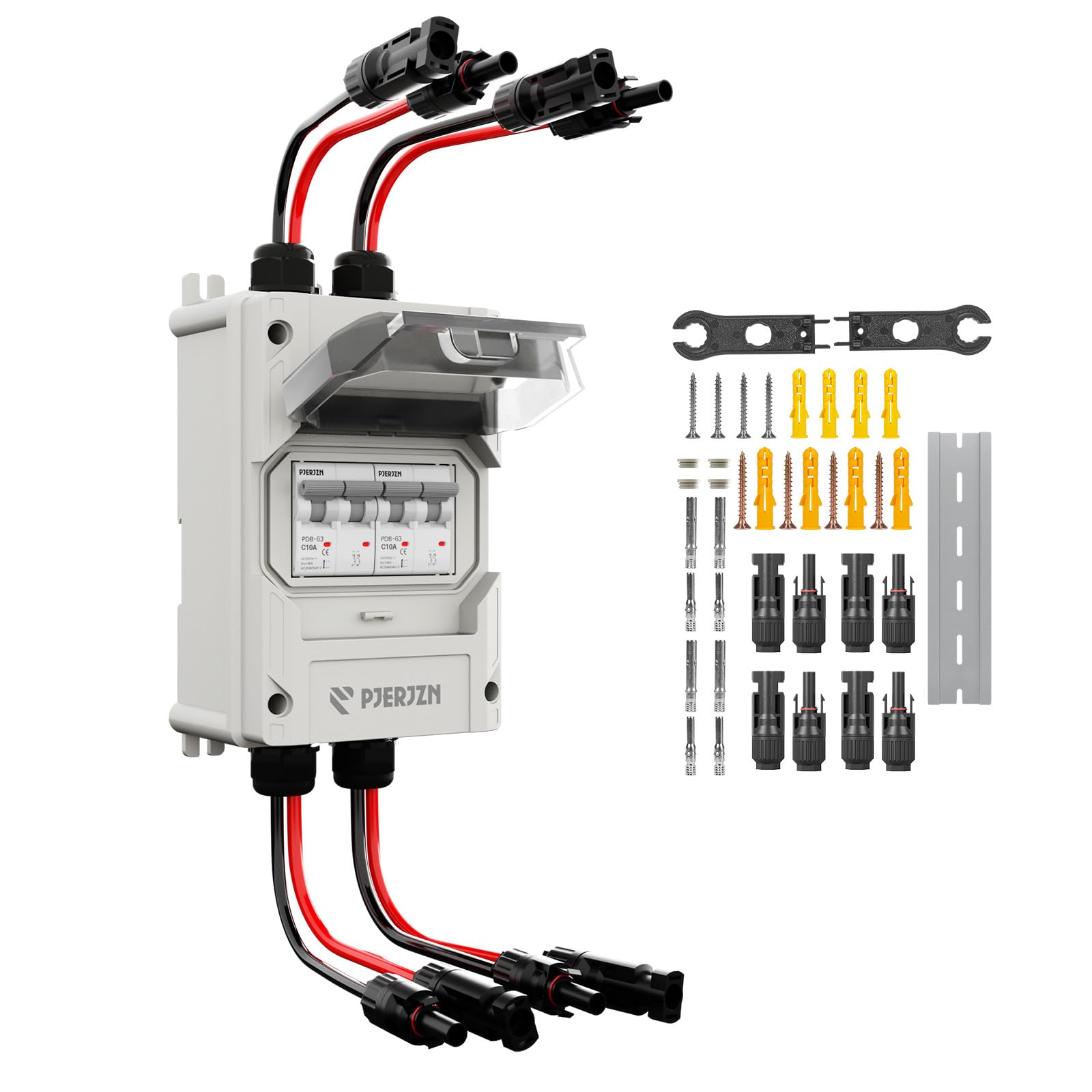 DC Trennschalter, 1000 V, 20 A, Solarzellen-Trennschalter, 2-strängiger Miniatur-Leistungsschalter für Solarpanel-PV-Anlage