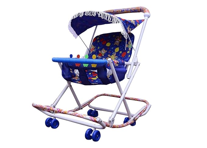 SHOPITRRA Baby Doll Stroller Foldable Babies Prams for Baby Ages 3 Year Above (Blue Color) Multicolors