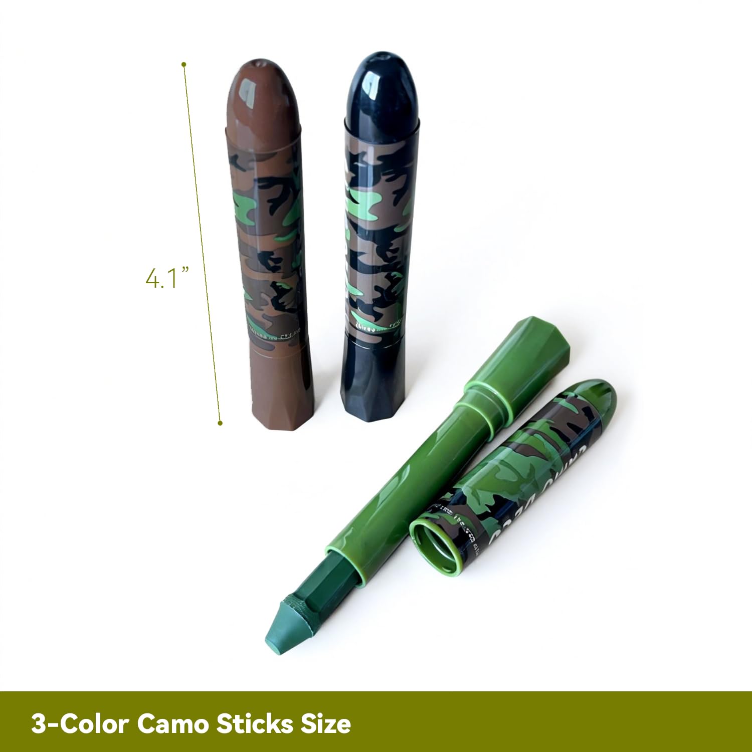 Hunting Camo Kit – 3 Rolls Self-Adhesive Wrap (2" x5Y), Duct Tape for Concealment (2" x10Y), 3-Color Face Paint Stick – for Gun, Gear & Outdoor Use