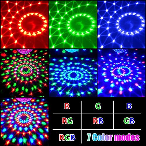 Disco Lights, 360° Rotation Sound Activated Disco Ball Party Lights with Remote Control - 3W RGB Dynamic Light Effect, 4M/13ft USB Cable for Kids Birthday, Friend Gathering, Xmas